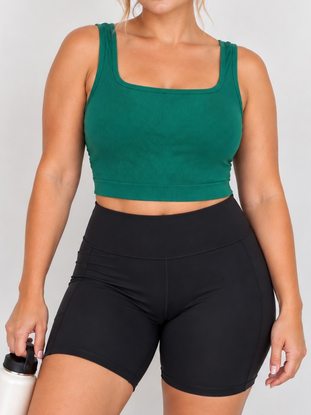 All In Motion Ribbed Longline Sport Bra Tank Top Cropped Kelly Green XL